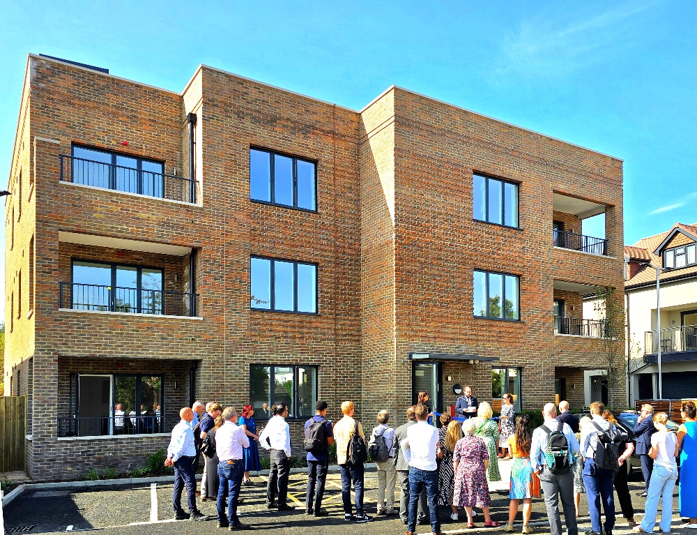 View of new mews housing on rear of Station Road shops